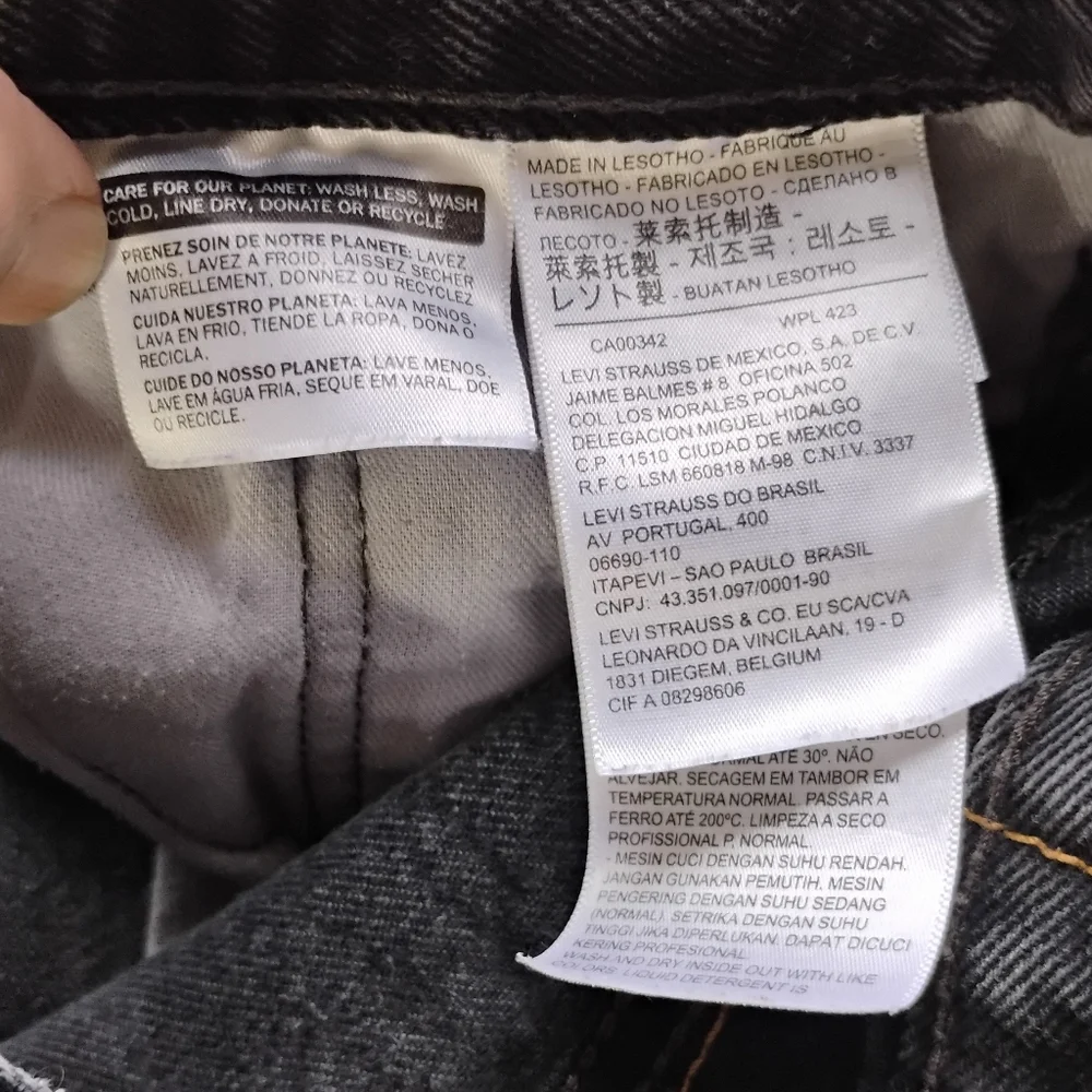 Levi's 505 100% Cotton Denim Jeans Black Men's Reg Sz W36 L 36 Straight Leg